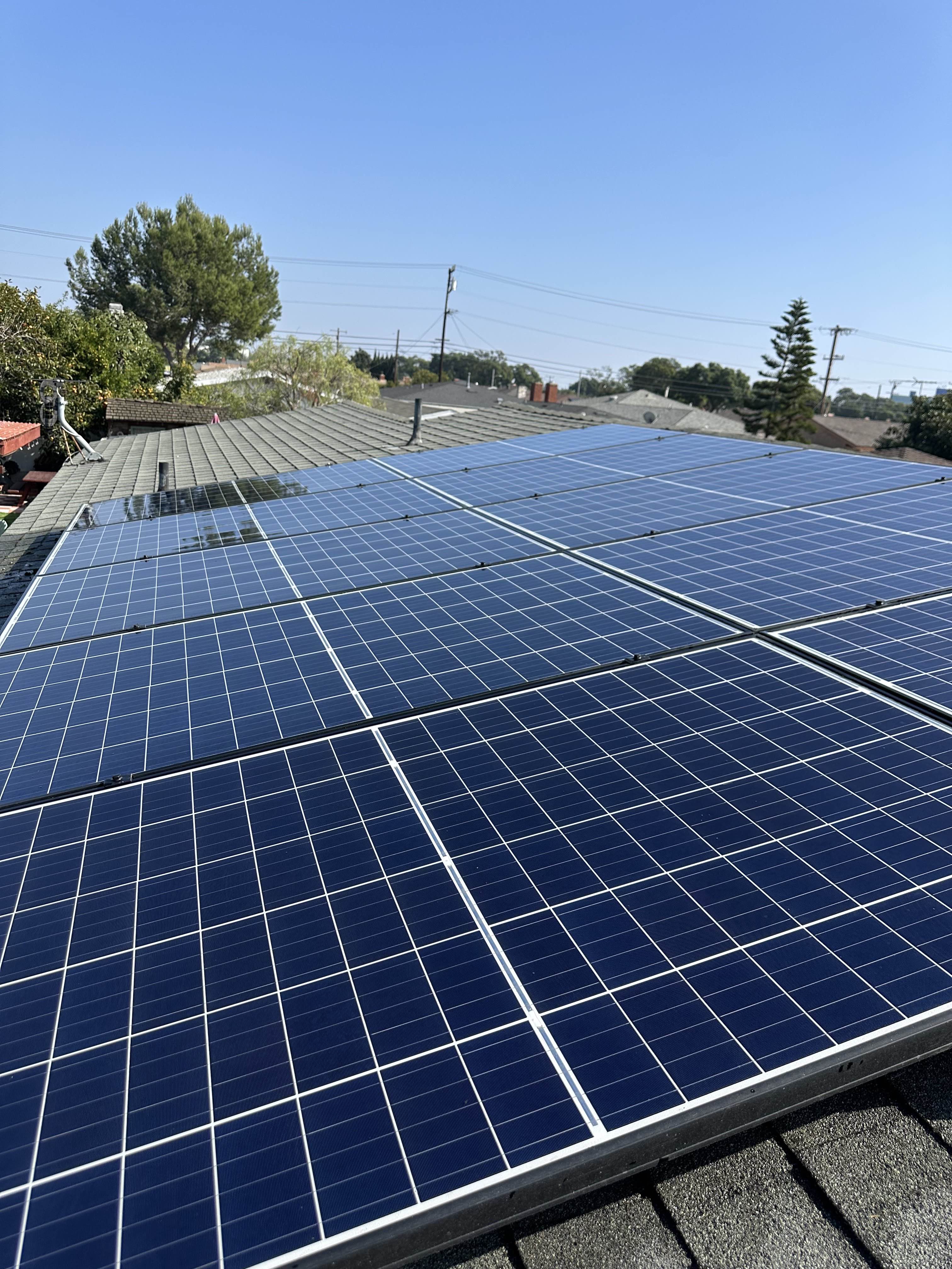 Clean solar panels after professional cleaning service